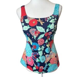 Miraclesuit Tankini Top Size 6 Floral Tropical Beach Vacation Cruise Island Swim